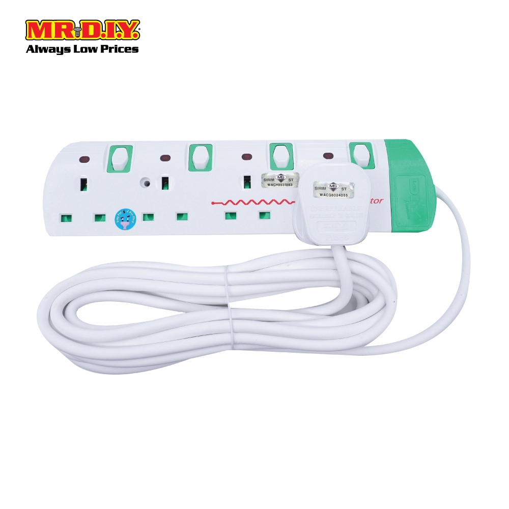MR.DIY Premium 4Way Extension Trailing Socket (5m) Shopee Malaysia