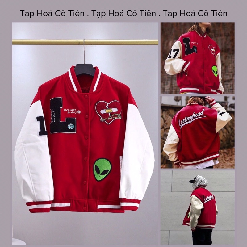 Varsity red heart jacket 2 layers of leather armpits 2 layers for men ...