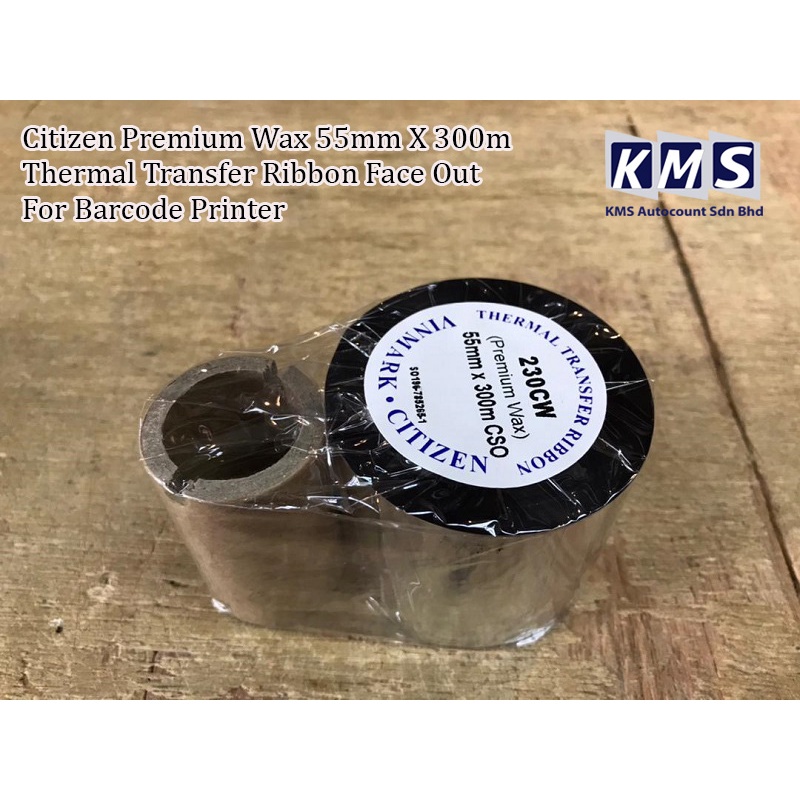 Citizen Premium Wax 55mm X 300m Thermal Transfer Ribbon Face Out For ...