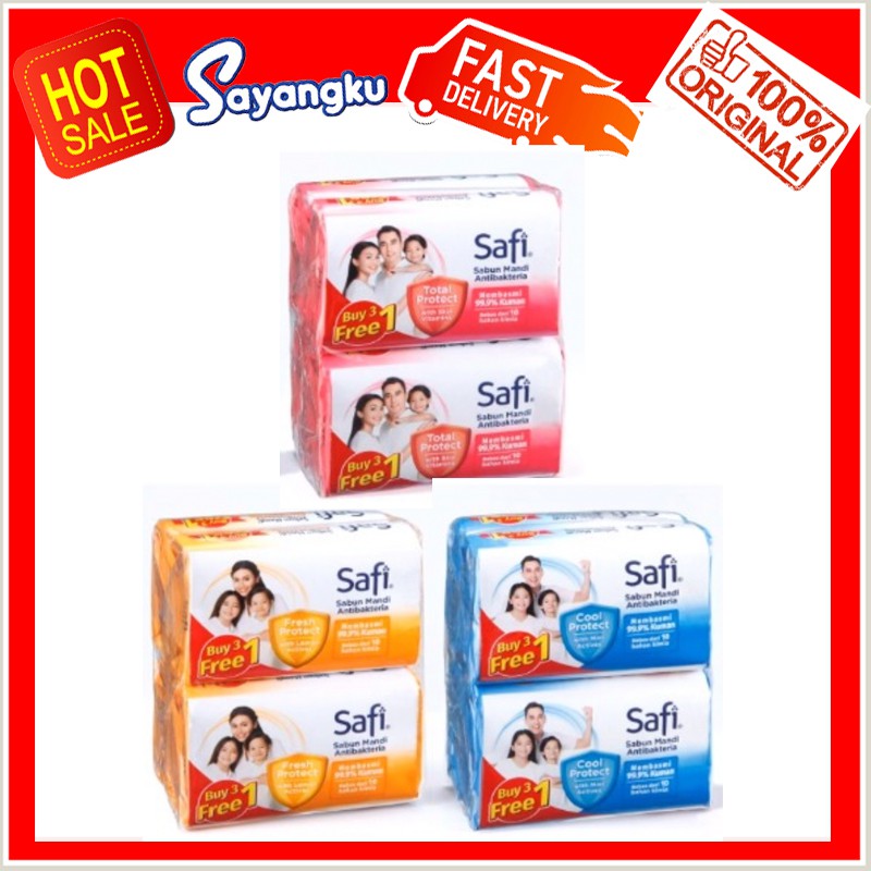 Safi Bar Soap Sabun Mandi Anti Bacterial - 100g (400g) Buy 3 Free 1 ...