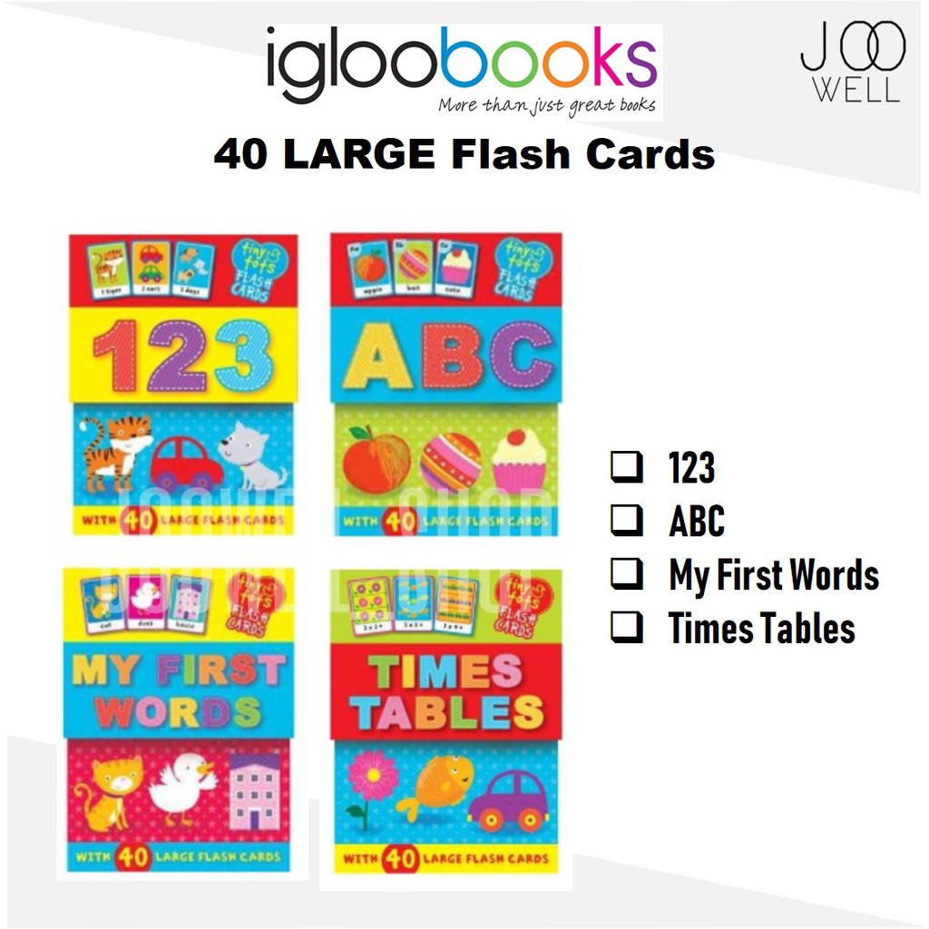 Tiny Tots Flash Cards 123 / ABC / My First Words / Times Tables Shopee Malaysia