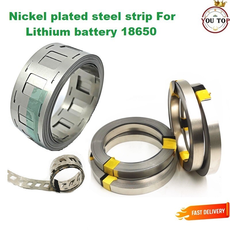 Nickel Plated Steel Strip  0.12x8mm  - 1M Used For Lithiu Battery Pack Spot Welding