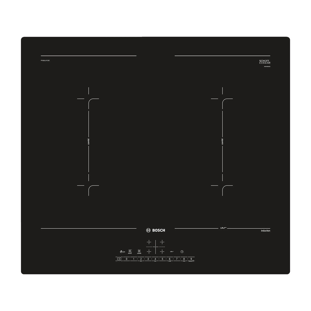 Bosch PVQ611FC5E Series 6 Built-in Induction Hob, 60cm Black with ...