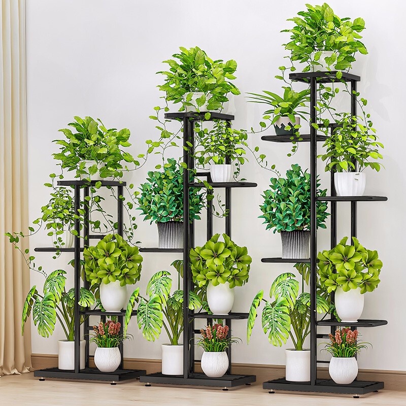 Plant Garden Rack Multi-Layer Flower Pot Stand Steel Gardening Shelf ...