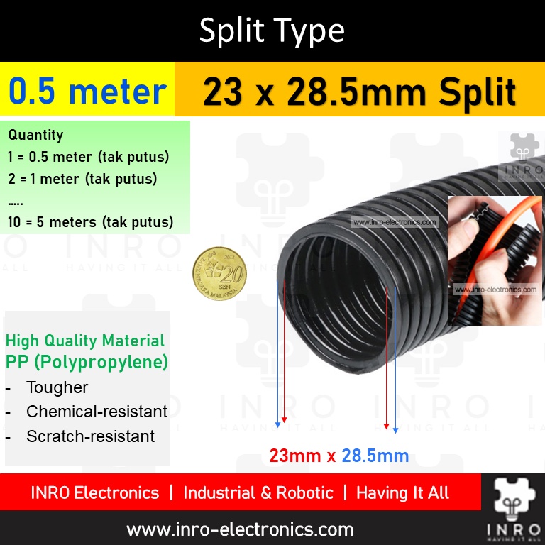 [1m 5m] Flexible Corrugated PVC Conduit, Automotive Wire Conduit ...