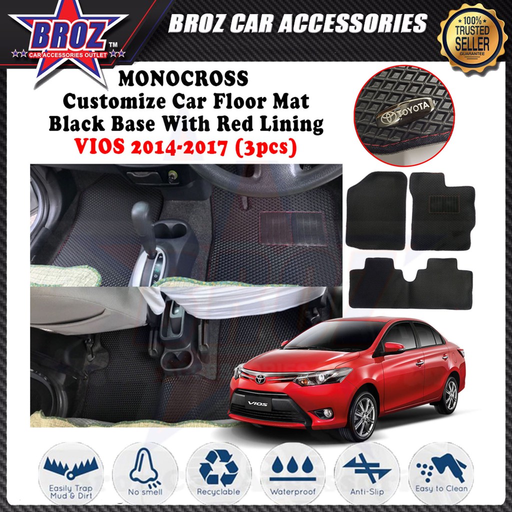 TRAPMAT Toyota Vios 1418 MONOCROSS CarMat Customize Car Floor Mat