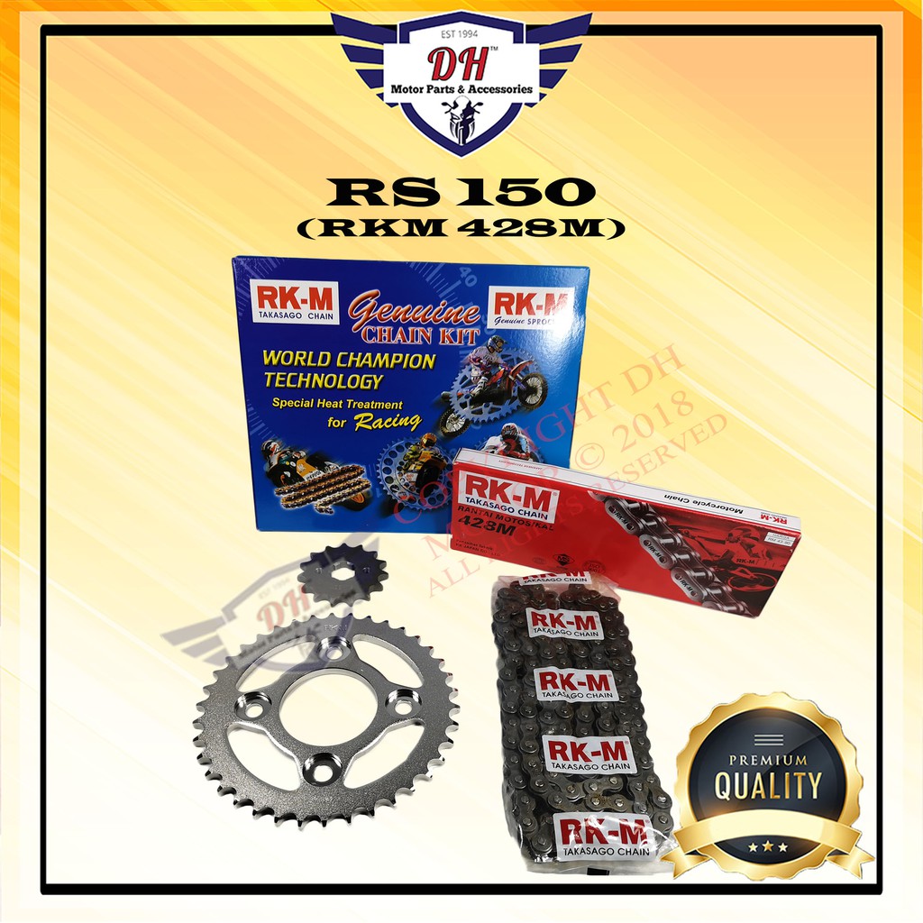 Rs 150 Rkm 428m Full Steel Sprocket Chain Set Honda Shopee Malaysia