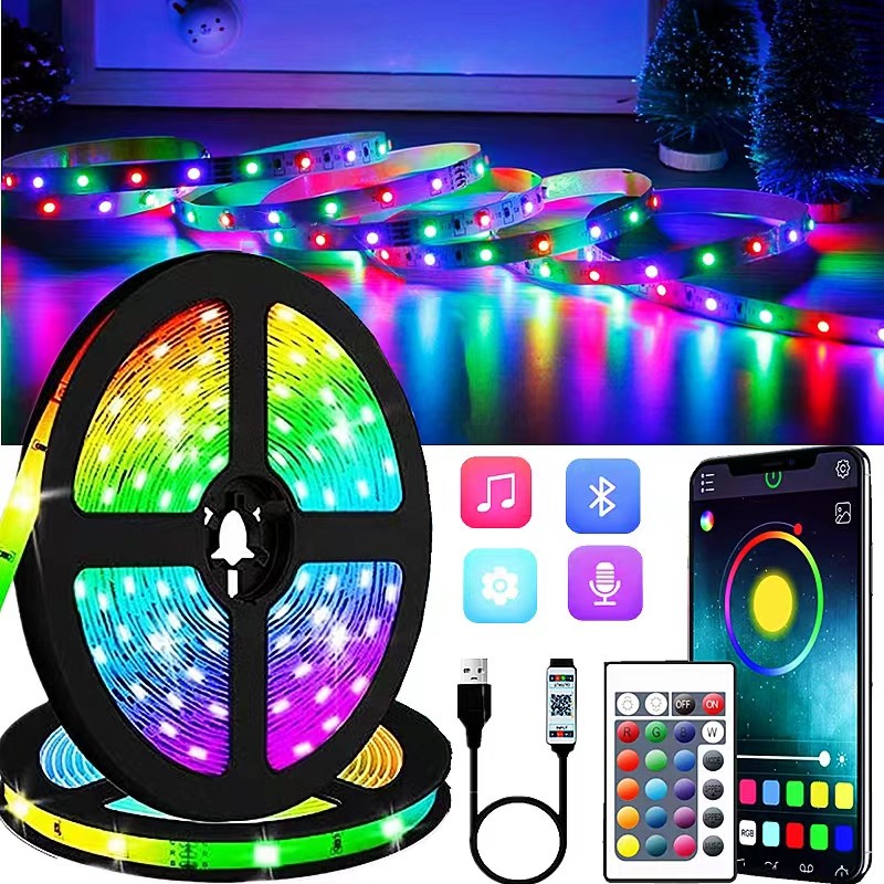 Smart LED Strip Lights 5M RGB USB 5050 LED Light Bluetooth APP Fairy ...