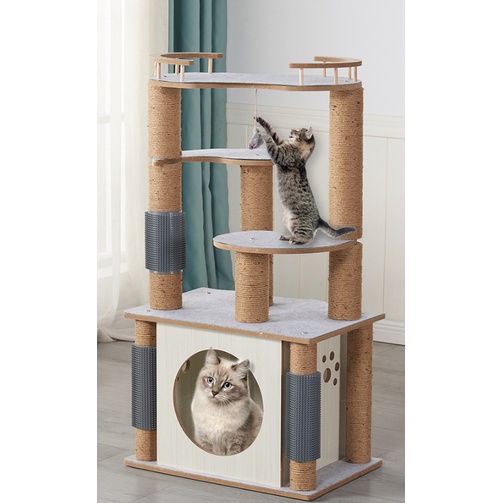 Cat Climbing Frame space capsule wooden multi-layer cat tree cat rack ...