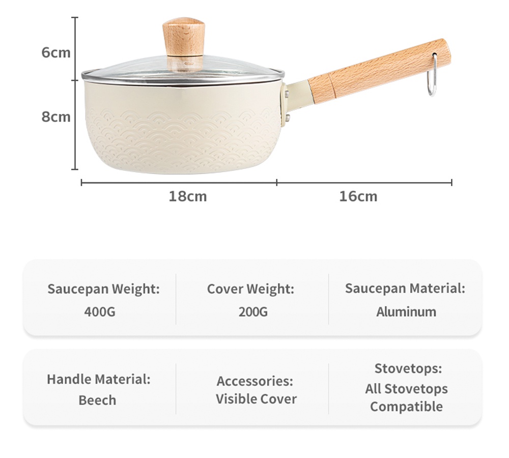 Simplus 18/20cm Yukihira Sauce Pot Non Stick Coating Gas Stove ...