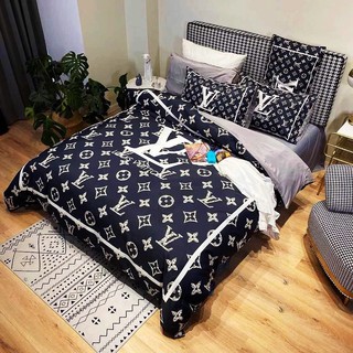 NEW HOTEL Cadar Kain Sejuk Lembut Branded Luxury Premium LV Channel Gucci  Single Queen Bedding Bedsheet With Pillow Cover