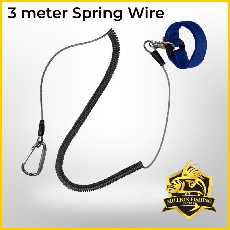 3 METER】Spring Wayar 3meter Grip Fishing Rod / Playar Mancing Anti Lost  Fumble Steel Spring Wire Fishing accessories