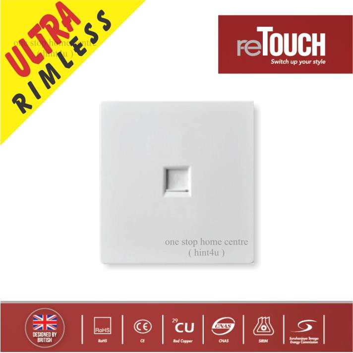 ReTouch ULTRA RIMLESS 1 Gang Tel Outlet RJ11 (White / M073W) | Shopee ...