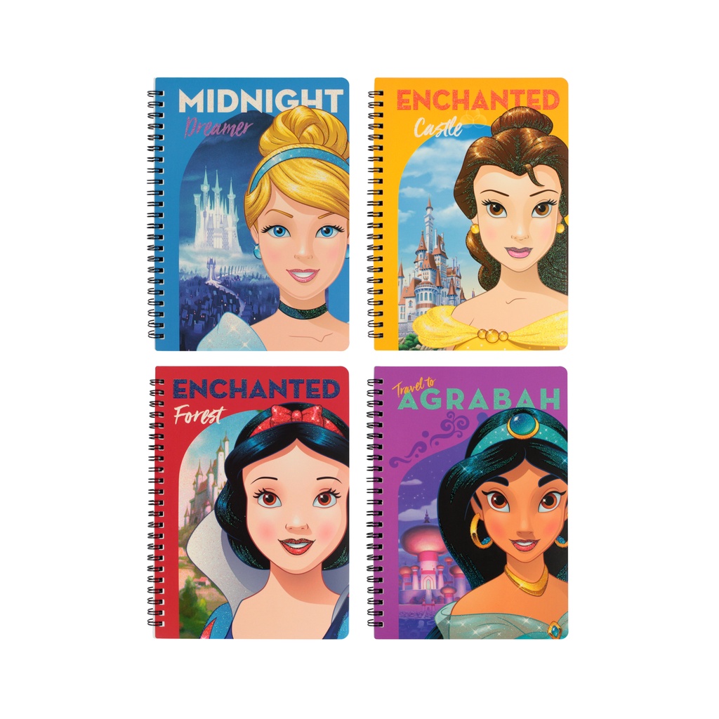 Disney Princess A5 60 Sheets Wire-O Glitters Note Book - Cute ...