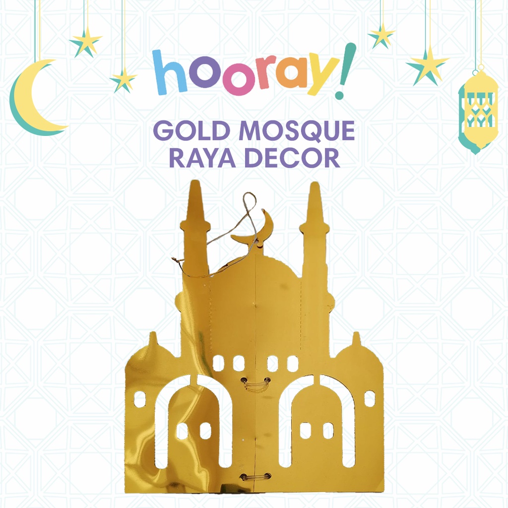 HOORAY! RAYA DECO DINDING GOLD MASJID EMAS CR23 RAYA 2023 | Shopee Malaysia