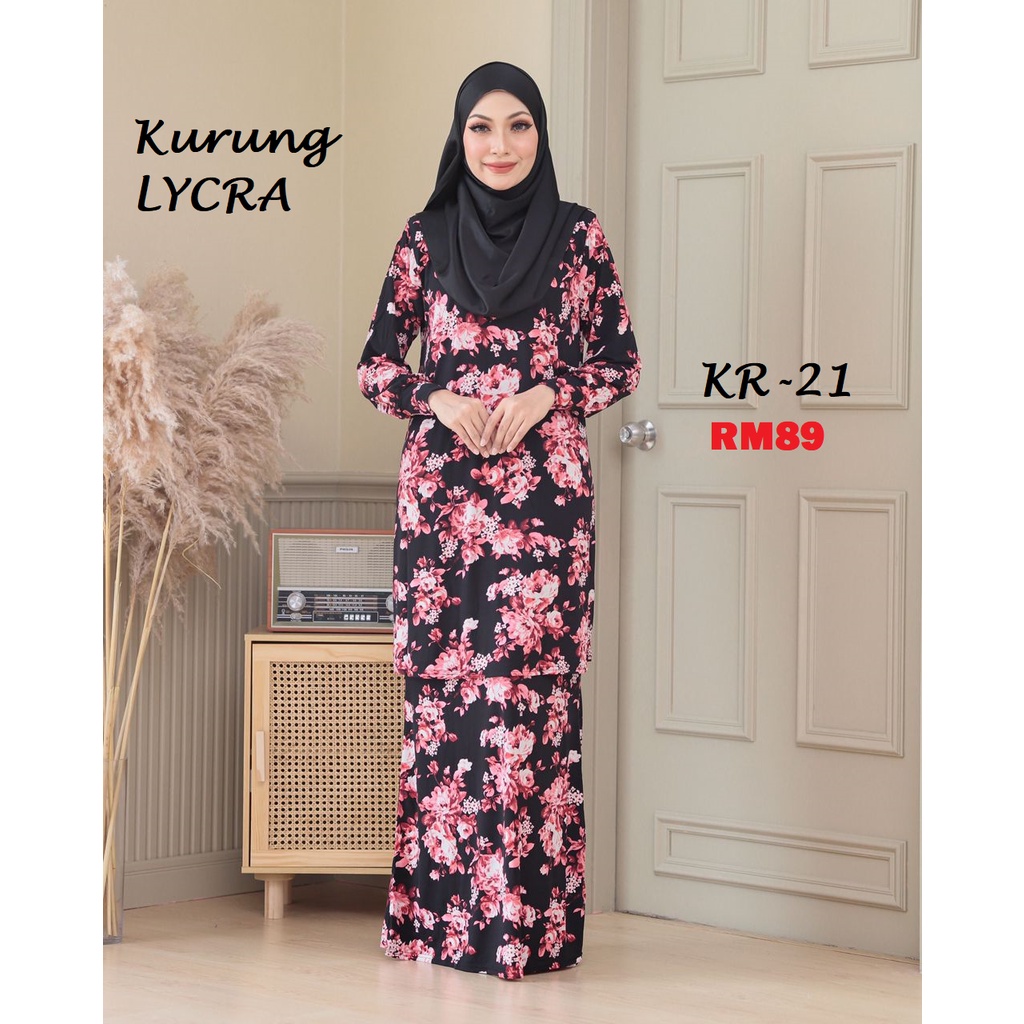 Saiz 5xl {readystock} Baju Kurung Moden Trisha Lycra Korea Selesa