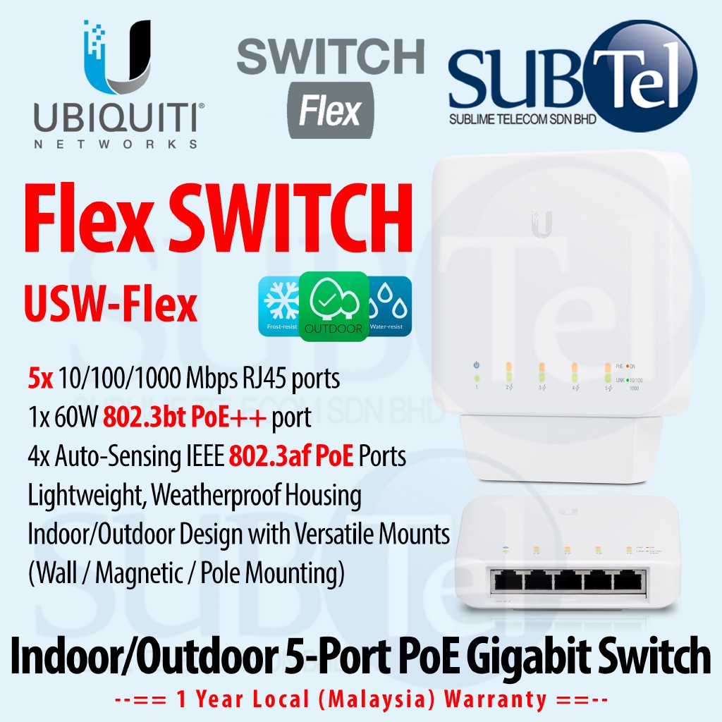Unifi Switch Flex  Ubiquiti Outdoor PoE Switch (USW-FLEX)