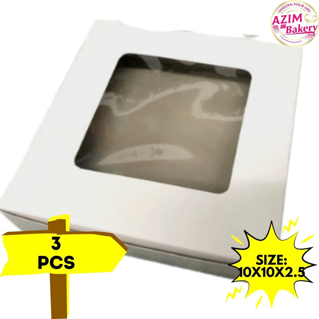 Plain Talam Box Window 10X10X2.5 (Normal) 3Pcs 10X10X2.5 Kotak Kuih ...