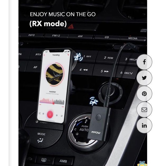 MPOW BH283A Bluetooth Transmitter & Receiver Wireless Audio Adapter for