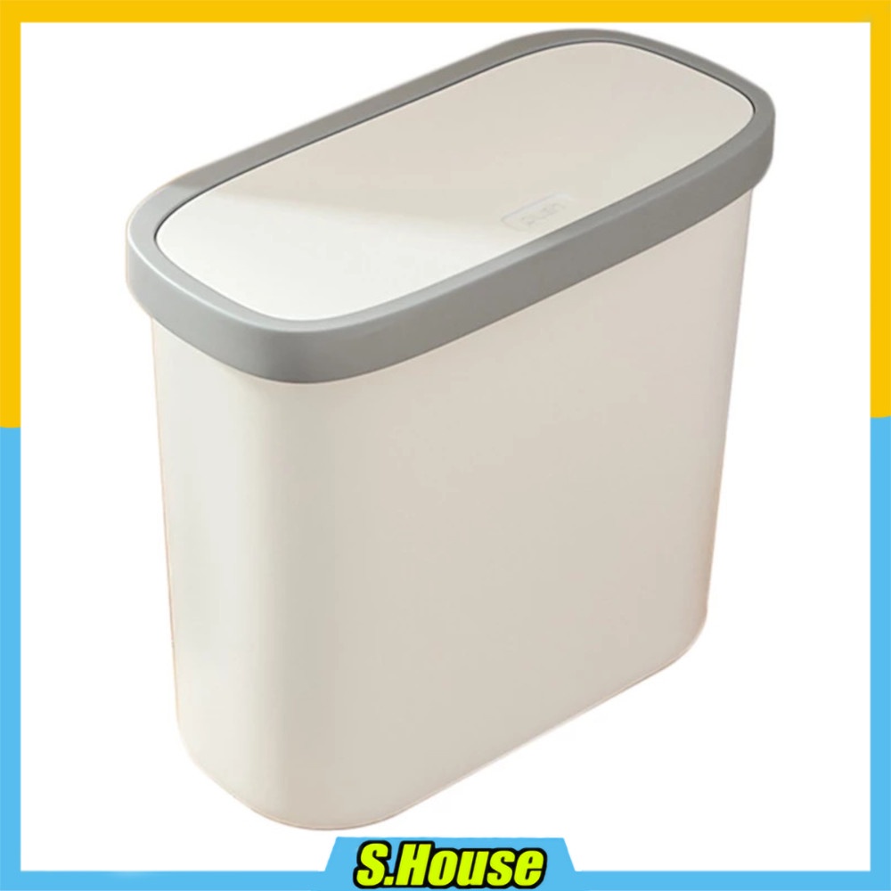 Smart Bin Rubbish Trash Can Lid Touch Cover Storage Waterproof Slim Bathroom Tong Sampah Tekan 1027