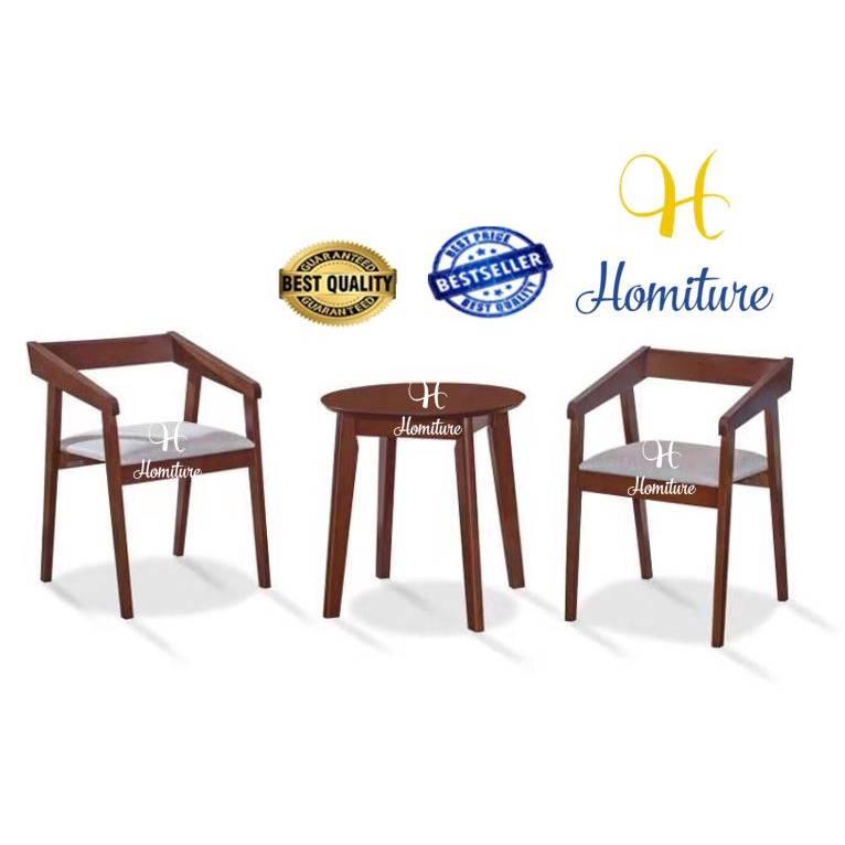 Simple and Classic Wooden Side Lounge Set /Lounge Chair + Side Table