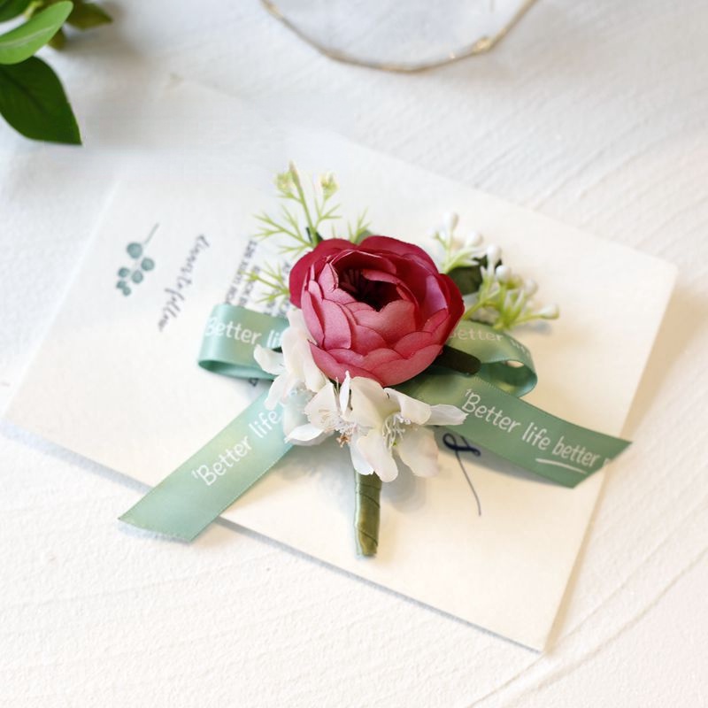 Boutonniere Corsage Wedding Rose Ball Chrysanthemum Hydrangea Corsage