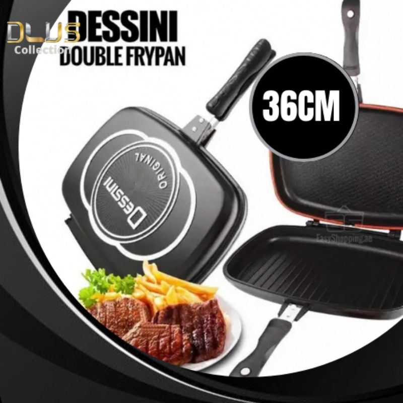 DESSINI Double Side Pressure Grill Frying Pan Scratch-Proof Die Casting  36cm