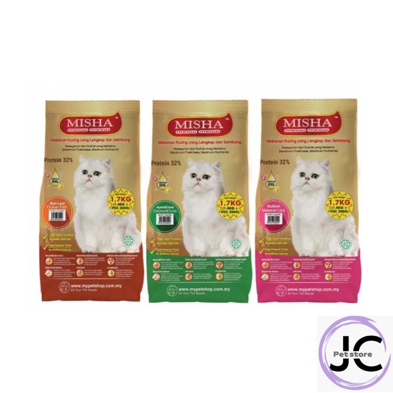 Misha Cat Dry Food 1.5kg (Chicken & Tuna /Ocean Fish /Seafood) Cat