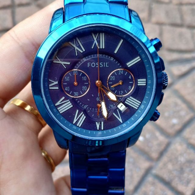 Fossil blue best sale chain watch