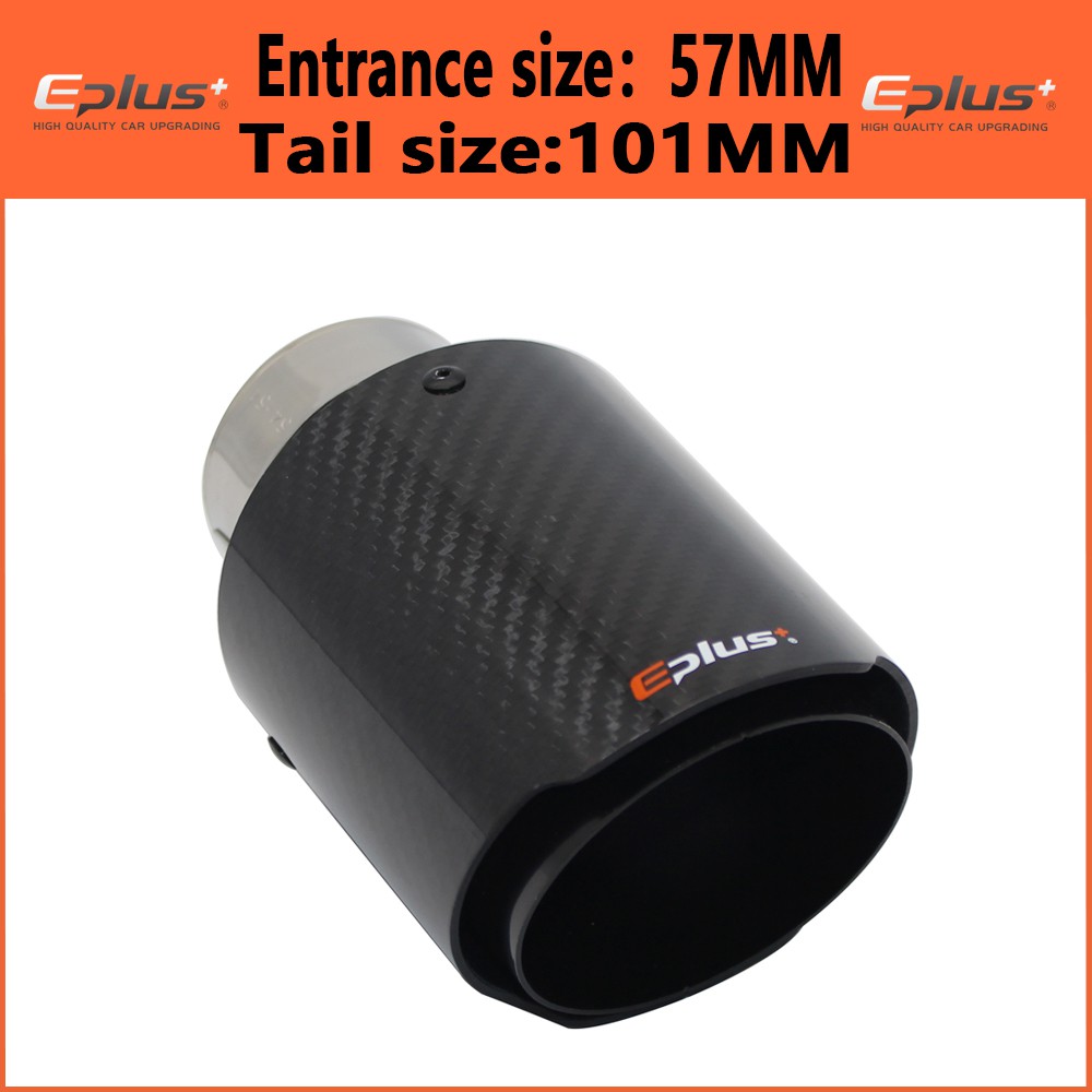 Eplus Car Gloss Carbon Fiber Muffler Tip Exhaust System Universal