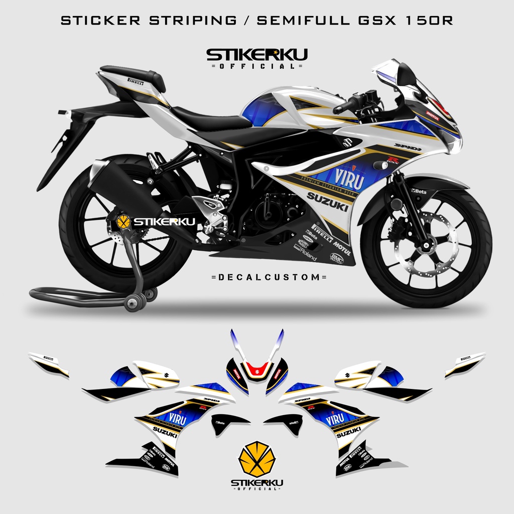 SUZUKI GSX R150 STRIPING / VIRU EDITION / STICKER / STOCK DECAL ...