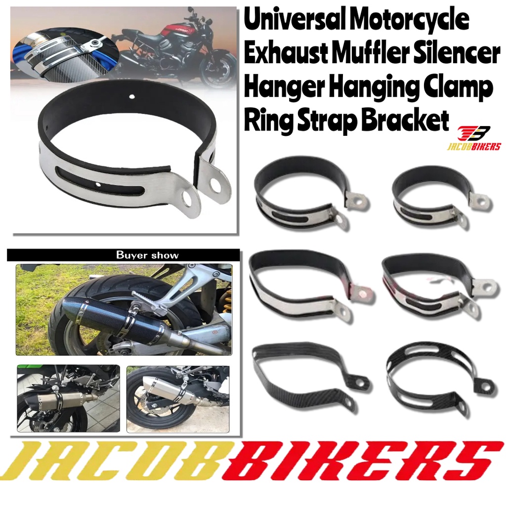 Chrome 3-1/2" Muffler Hanger Clamp Set For Harley Exhaust - V-Twin 31-1977