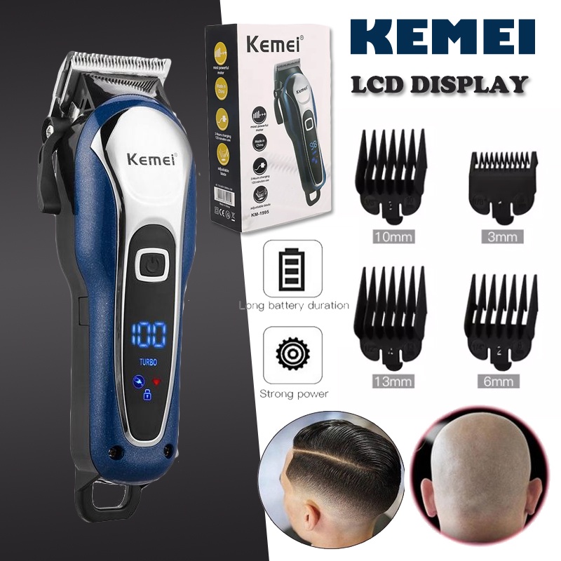 Kemei Rechargeable LED Display Hair Trimmer KM-1995 Electric ...