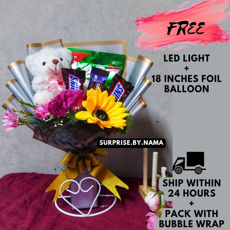 Flower Bouquet Bunga Gift Box Valentine Birthday happy Mothers day ...