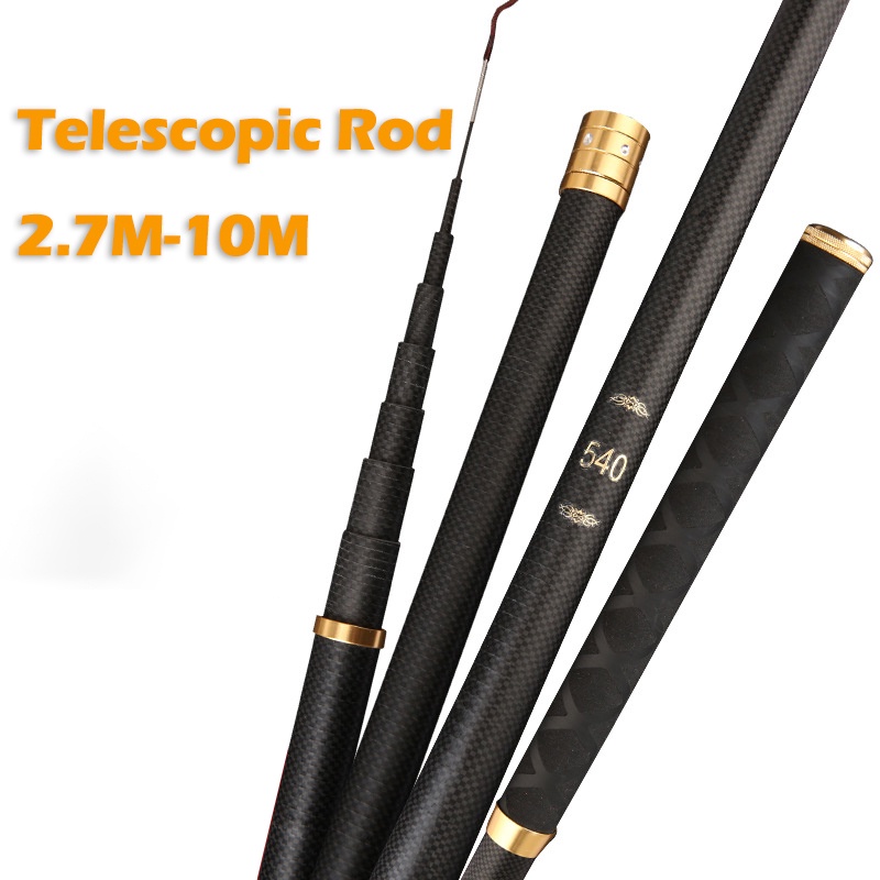 Telescopic Fishing Rod 2.7m-10m Batang Joran Pancing Fishing Pole Carbon  Fiber