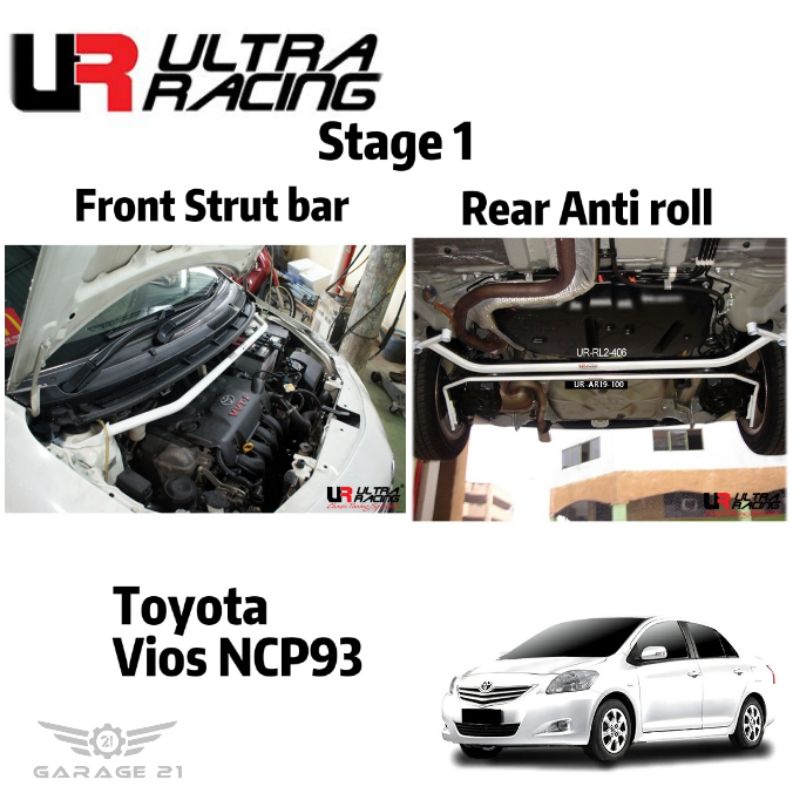 100 Ultra Racing Safety Bar Toyota Vios NCP93 08 STAGE 1 Shopee