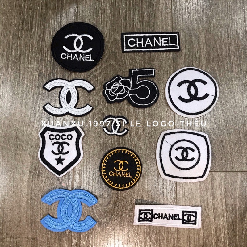 Sticker. Chanel embroidered logo with many patterns