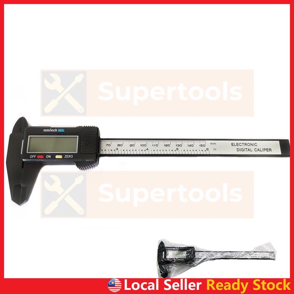 6"inch 150mm Digital Caliper Plastic LCD Digital Vernier Caliper Measurement Tool Include