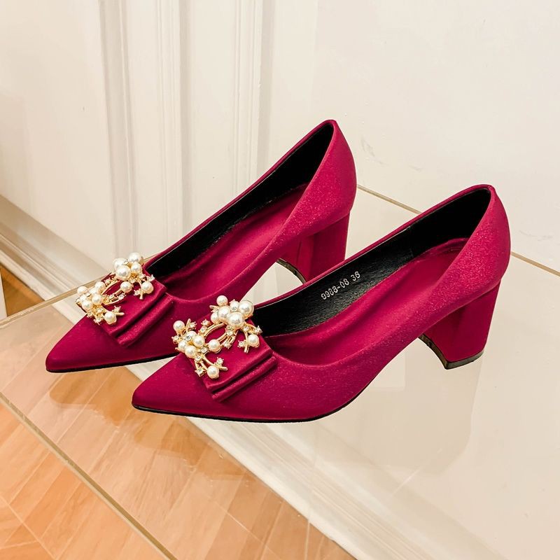 Maroon Wedding Heels Size 33 to 40