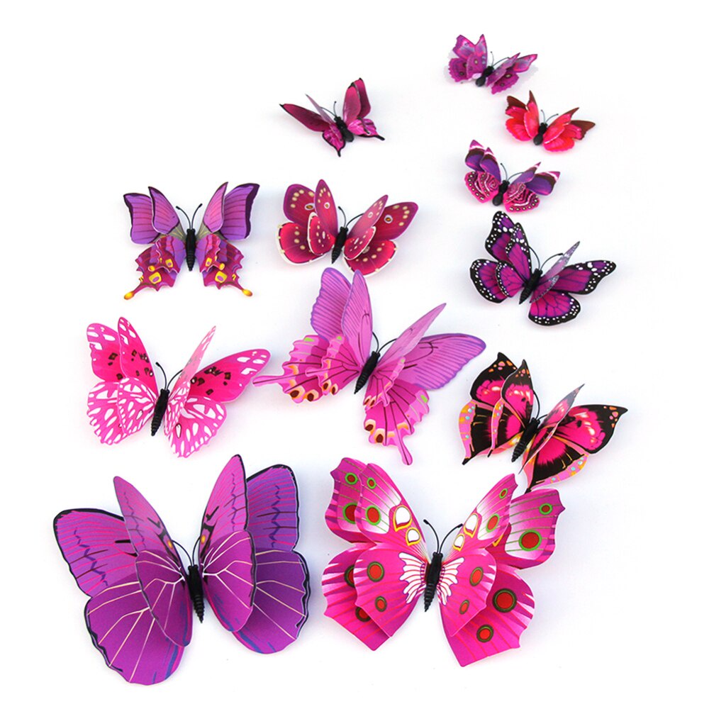 Double layer 3D Butterfly Wall Sticker on the wall Home Decoration