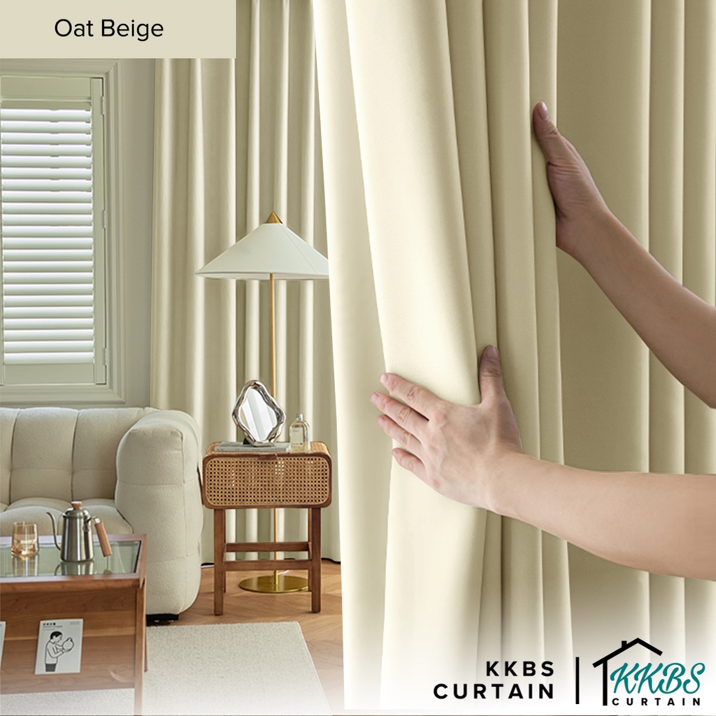 KKBS CURTAIN Estella Langsir 90-99% Blackout Siap Jahit Cangkuk/Ring ...