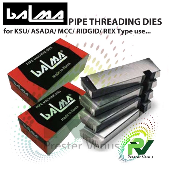 REX / KSU / MCC / RIDGID / ASADA PIPE THREADING DIES SET H.S.S / NPT