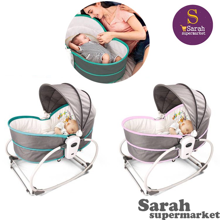 Baby 5 In 1 Cradle Music Vibration Rocking Chair Multi Function Newborn ...