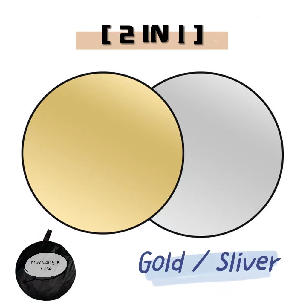 30/60/80cm 2 in 1 Collapsible Light Reflector for Camera Photo Shooting