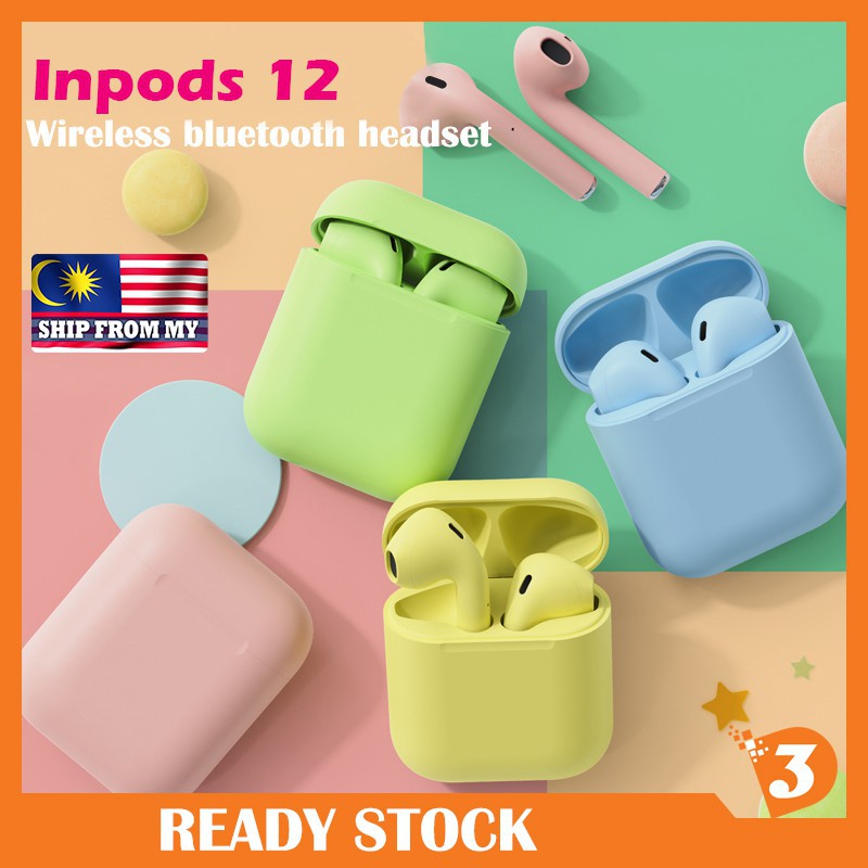 Earplugs wireless Headphone games inPods 12 Macaron Bluetooth