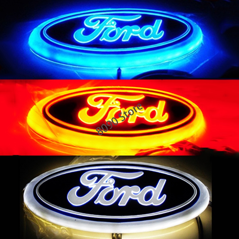 Car Front Center 5D LED Light Auto Rear Emblem Badge Decal for Ford ...