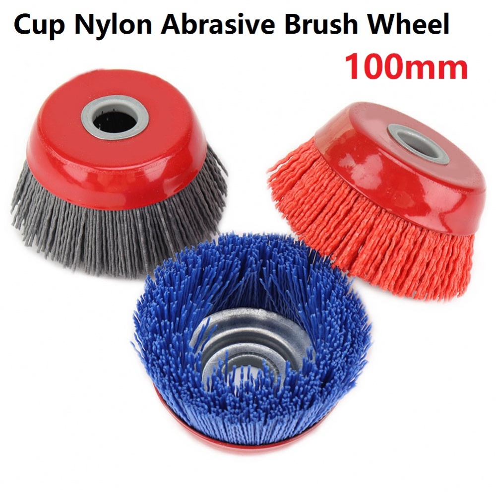 4 Inch Abrasive Wire Nylon Cup Brush Polishing Tool Angle Grinder For