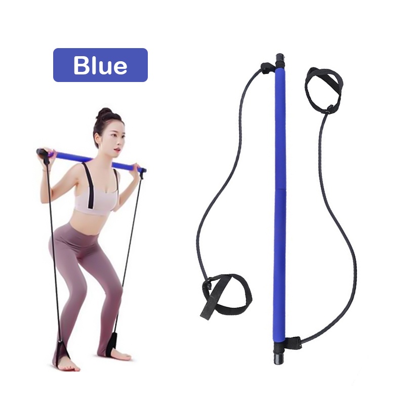 rope puller Yoga Pull Puller Rope Pole Exercise Bar Rods Kit Fitness Gym Pilates Stick Resistance Band Tube Elastic