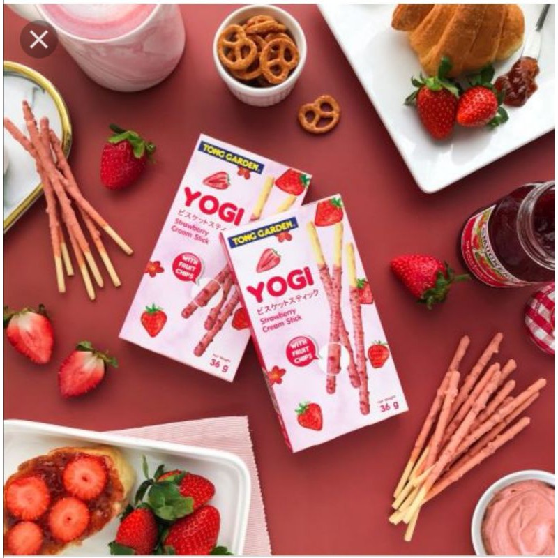 Tong Garden Yogi Strawberry Stick Biscuit 40g Shopee Malaysia