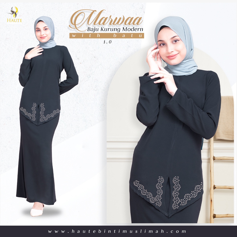 Marwaa Baju Kurung Modern Front Zip With Batu by Zoe Collection ...